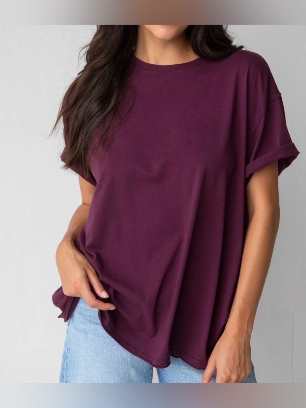 Natural Life Take it In cotton tee in cranberry